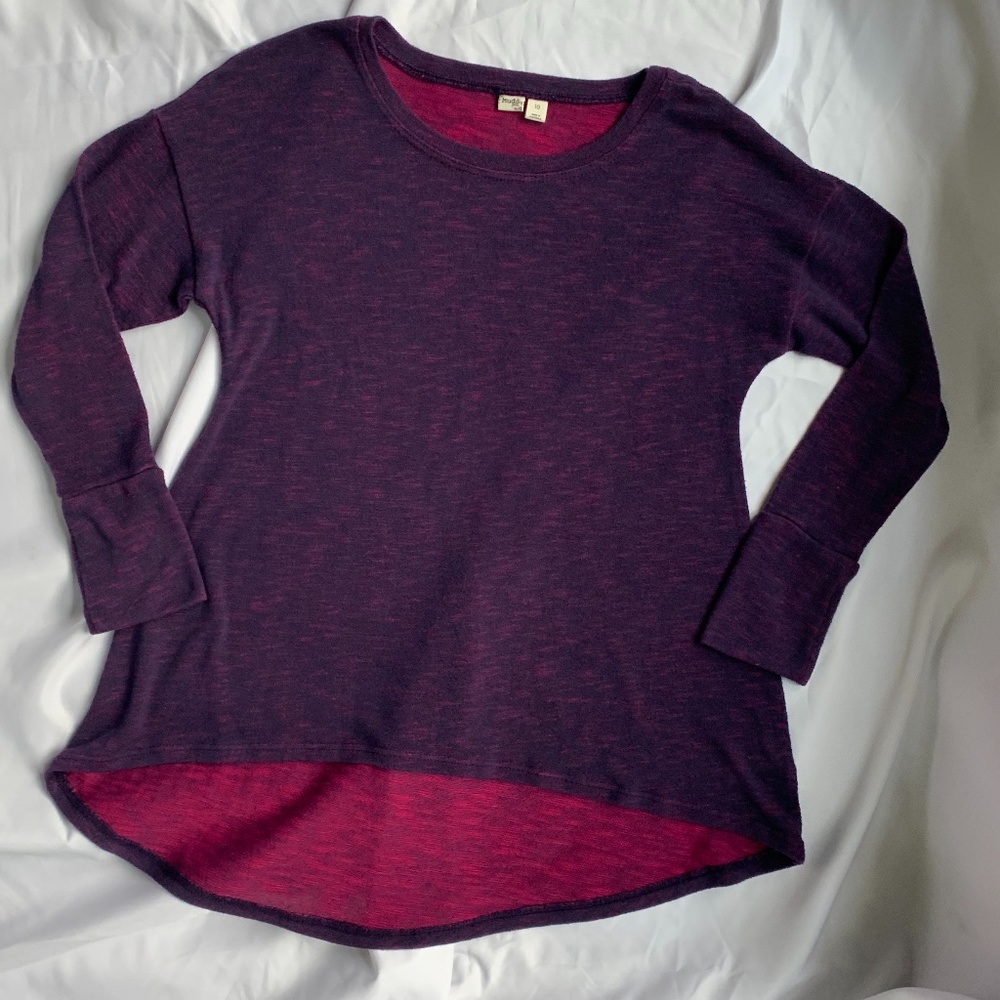 MUDD eggplant t-shirt w/asymetrical hem